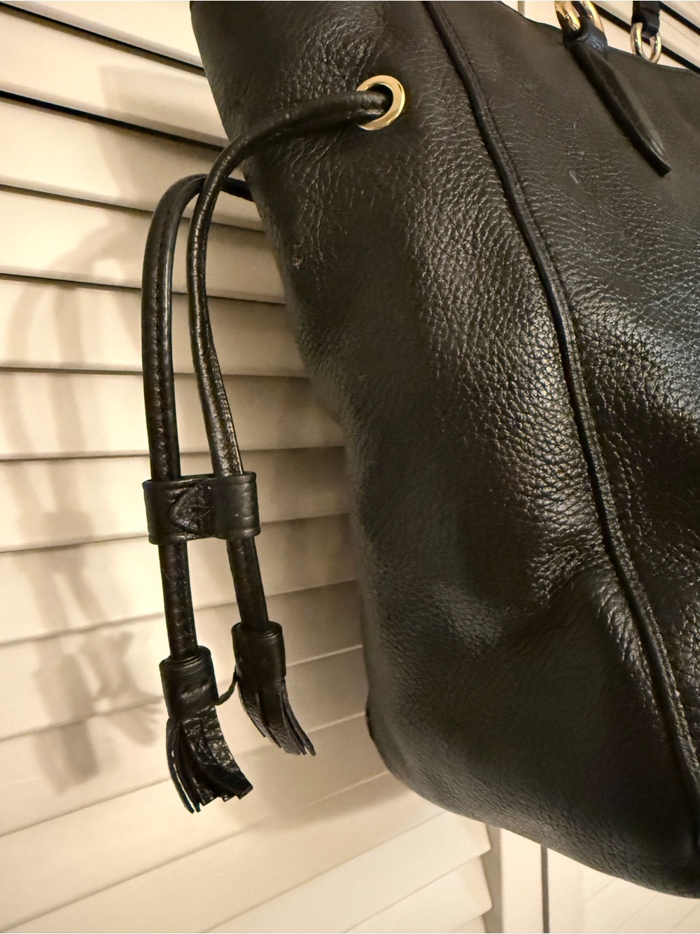 Coach Elle Black Pebbled Leather Tote with Gold Chain Straps - Picture 3 of 16